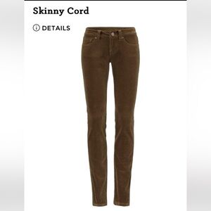 CAbi Skinny Corduroy Pants - Olive/Moss brown